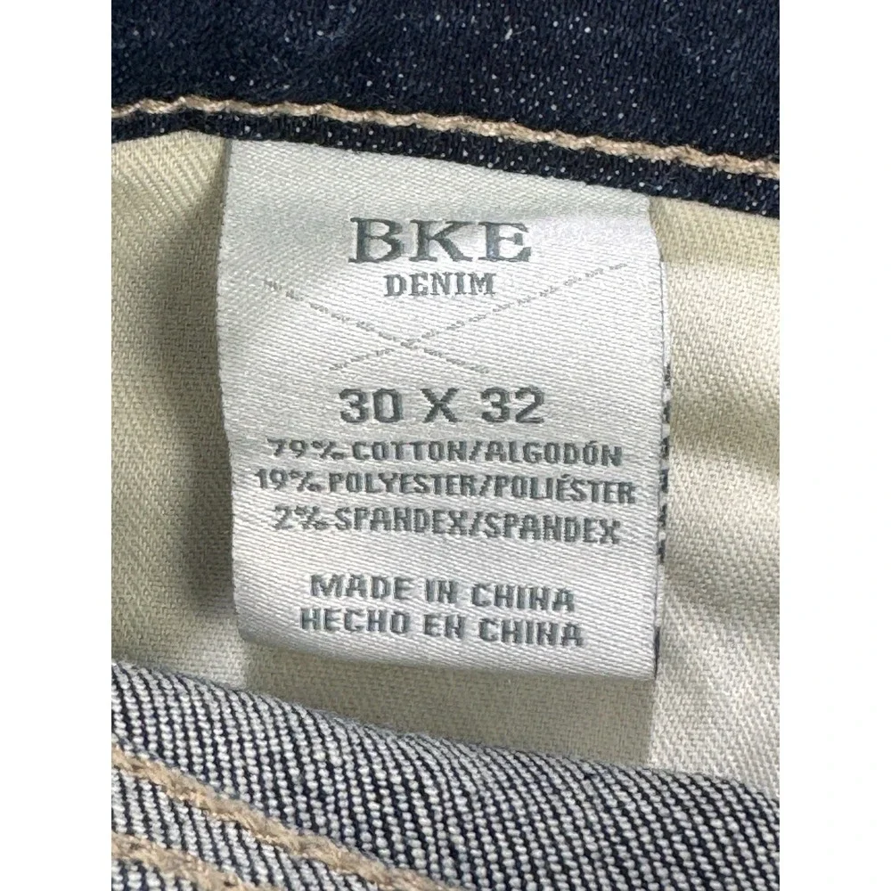 BKE Payton Jeans Women 36x32‎ Blue Universal Fit Mid Straight Whiskered Denim